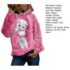 Yousheng Fall Winter Women Hoodie 3D Animal Print Loose Hooded Thick Plush Soft Warm Long Sleeve Pullover Mid Length Elastic Cuff Casual Top