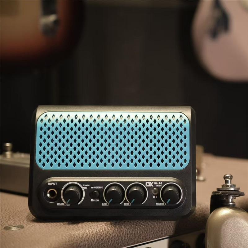 DK 10W Электрогитарный усилитель Двухканальный Clean/Overdrive и эффекты реверберации Подключение Bluetooth/наушников Plug and Play