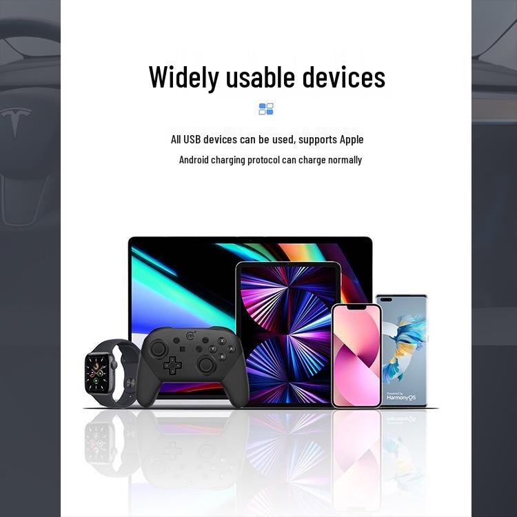 Tesla Model 3/Y Обновленный док-станция-расширитель USB-хаба в перчаточном ящике