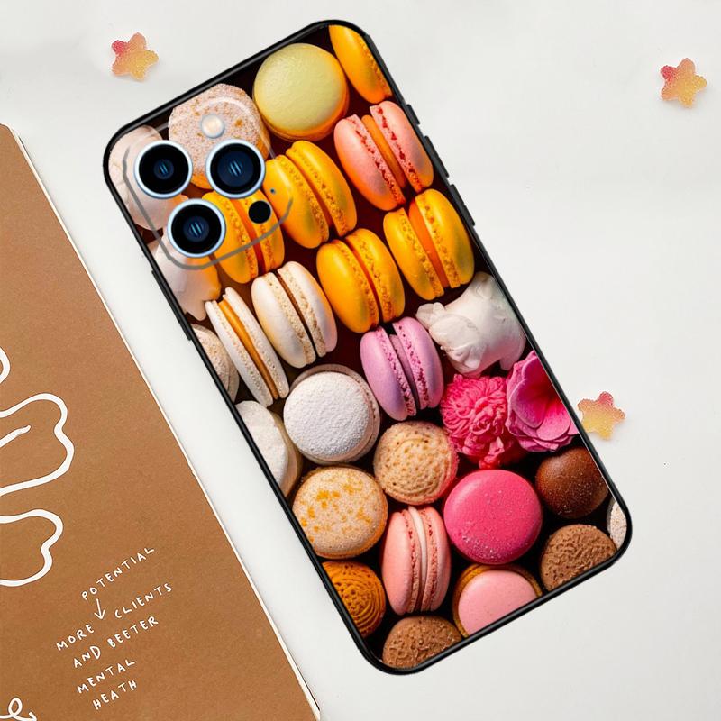 Dessert ice Cream Macaron Food Phone Case For iPhone 17 Pro Max 14 11 15 16 Pro Max 12 13 mini 16 Plus 16e 17 Air Funda