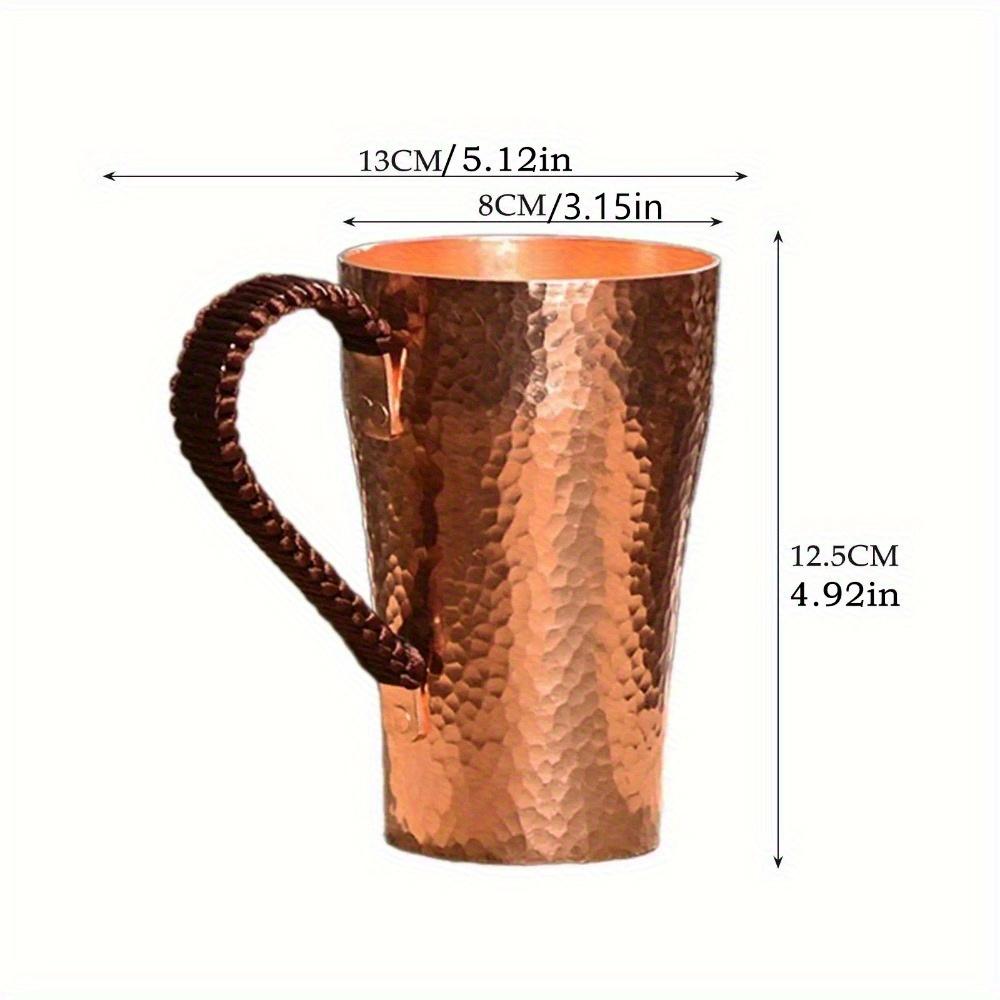 Медная кружка для кофе 400 мл, кружка для воды, медная чашка для чая, многофункциональная чайная посуда, медная кружка для воды ручной работы для молока, напитков, свадьбы
