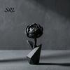 Elegant Flower Accessory 3D Printed Figurine, Small Black Peony Tabletop Ornament Figurine for Office Executive Desk, Living Room, Bedroom Shelf Decor