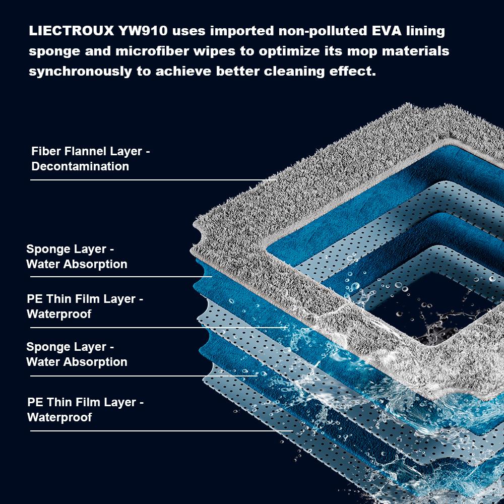 Робот-мойщик окон LIECTROUX YW910, двойной распылитель воды, интеллектуальная память, робот-пылесос, лазерный датчик, домашний настенный робот для мытья стекол