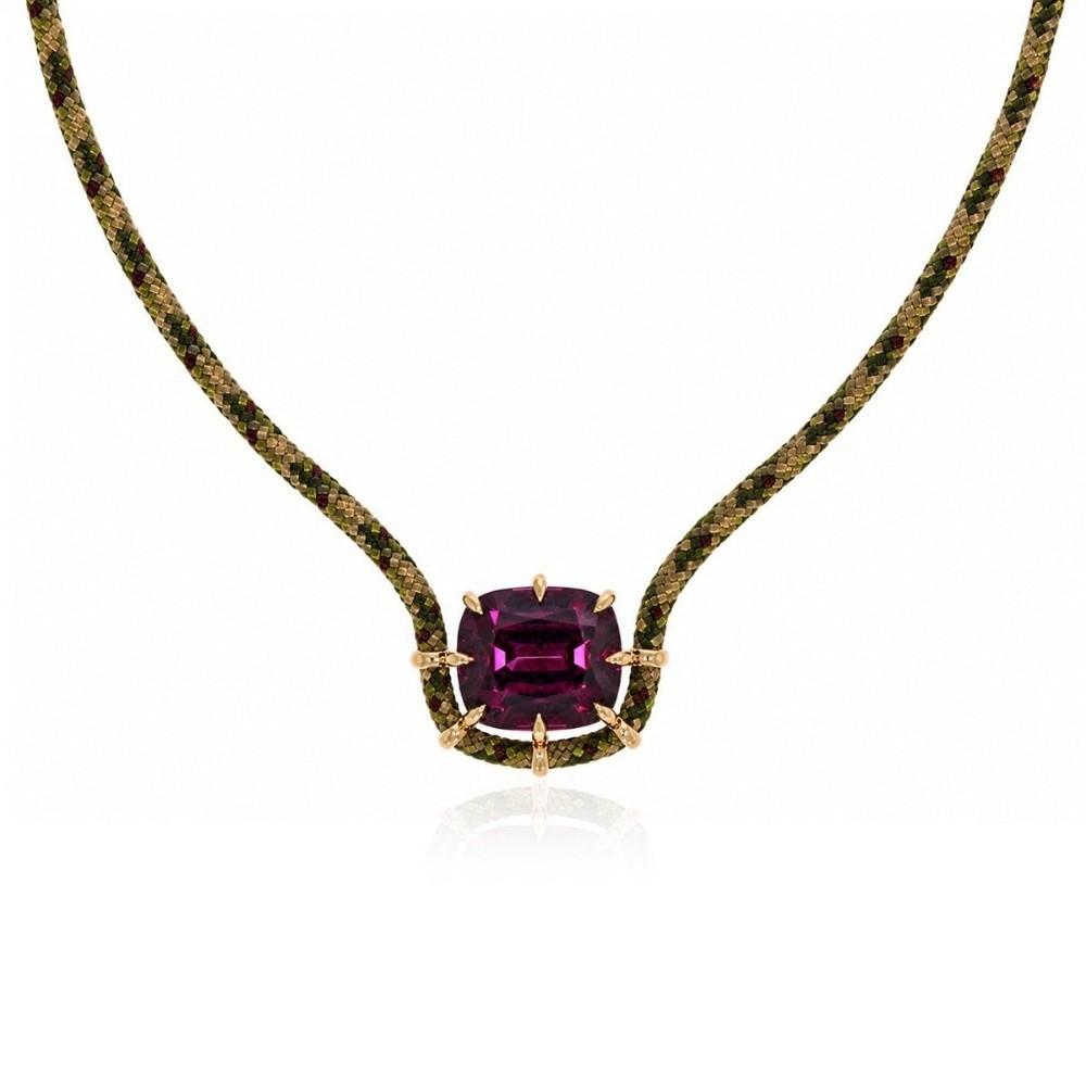 Colorful Colorful Zincon Braided Rope Necklaces Jewelry Gift Gemstone Cord Necklace Women