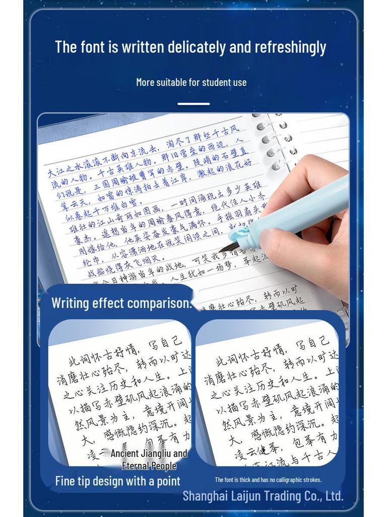 Dotstone Time Capsule Fountain Pen for Students - Replaceable Ink Cartridge, Beginner Calligraphy, Model DS-784