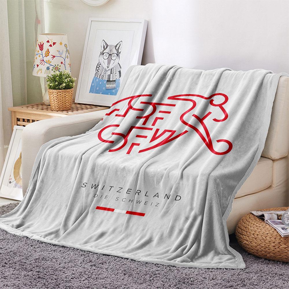 Switzerland national football Printed Flannel Blanket, soft throw for bedroom sofa, washable,soccer fan merchandise, great gift.