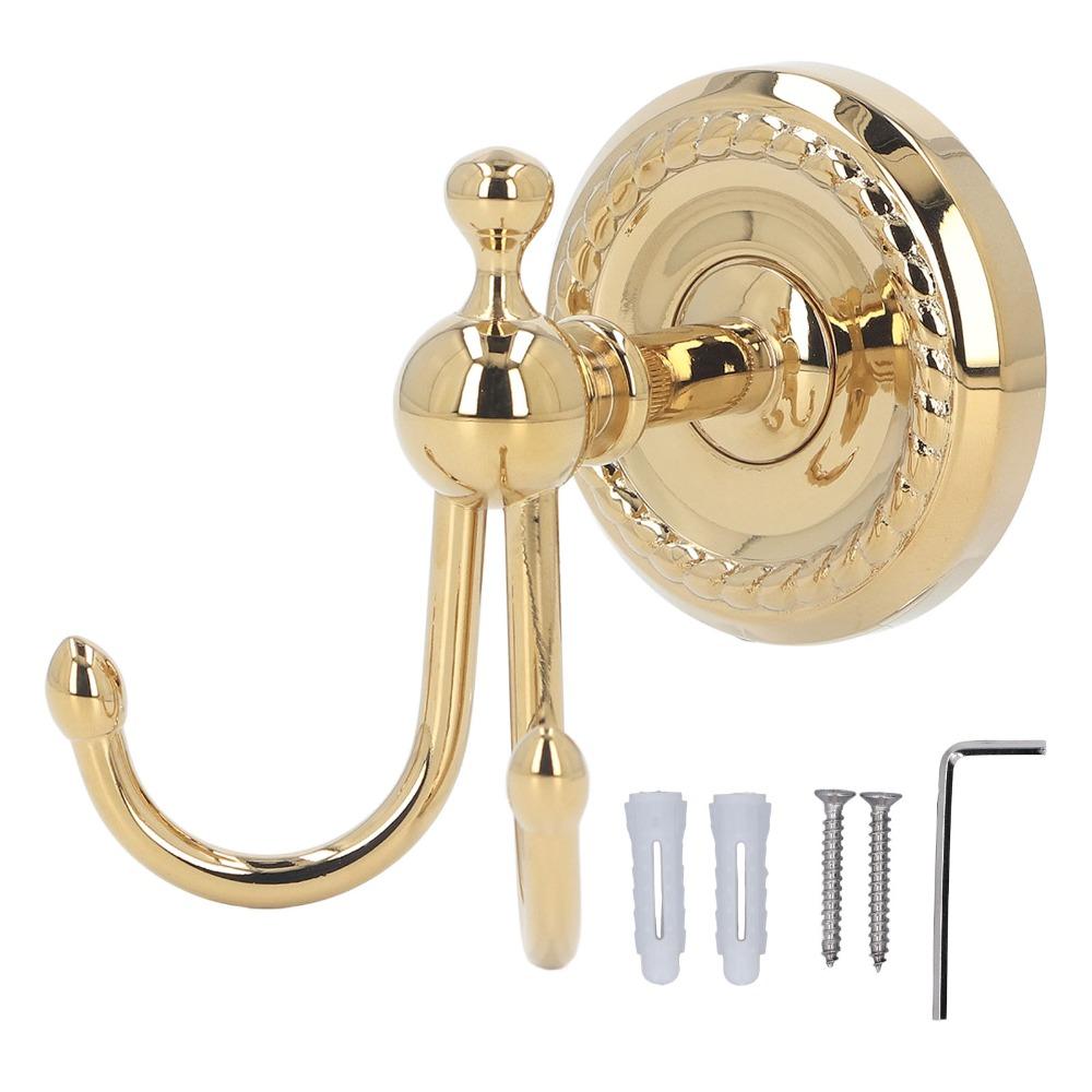 Golden Robe Hook Durable Towel Hook Retro Style Coat Hook Bathroom Bedroom Entryway