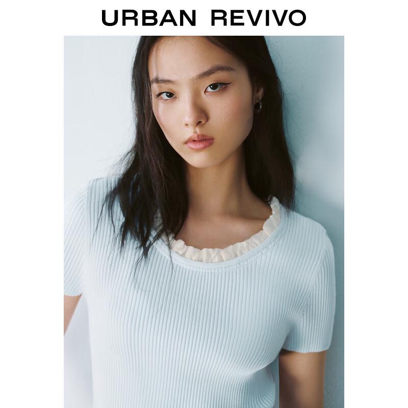 Женский повседневный трикотажный топ с короткими рукавами и оборками