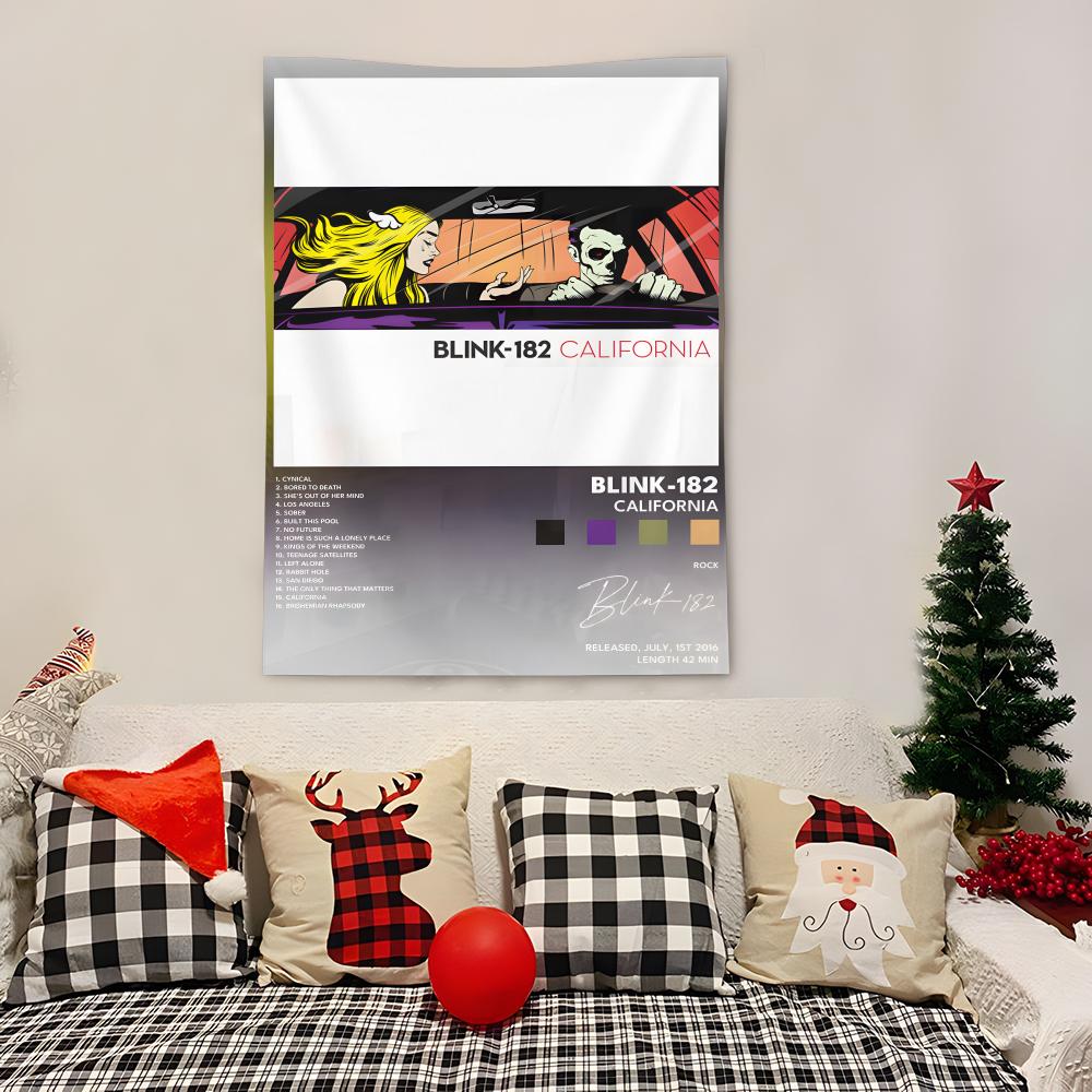Rock Band BBlink 182 Tapestry Decoration Art Microfiber Background For Bedroom Living Bar Garden Outdoor Festival