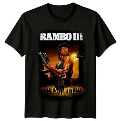 Рэмбо III (1988) Футболка в стиле ретро 80-х, вдохновленная кинопостерами, унисекс.