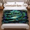Tree of Life Theme Soft Blanket Personalized Custom Name Text Print Warm Blanket Home Sofa Bedroom Decor