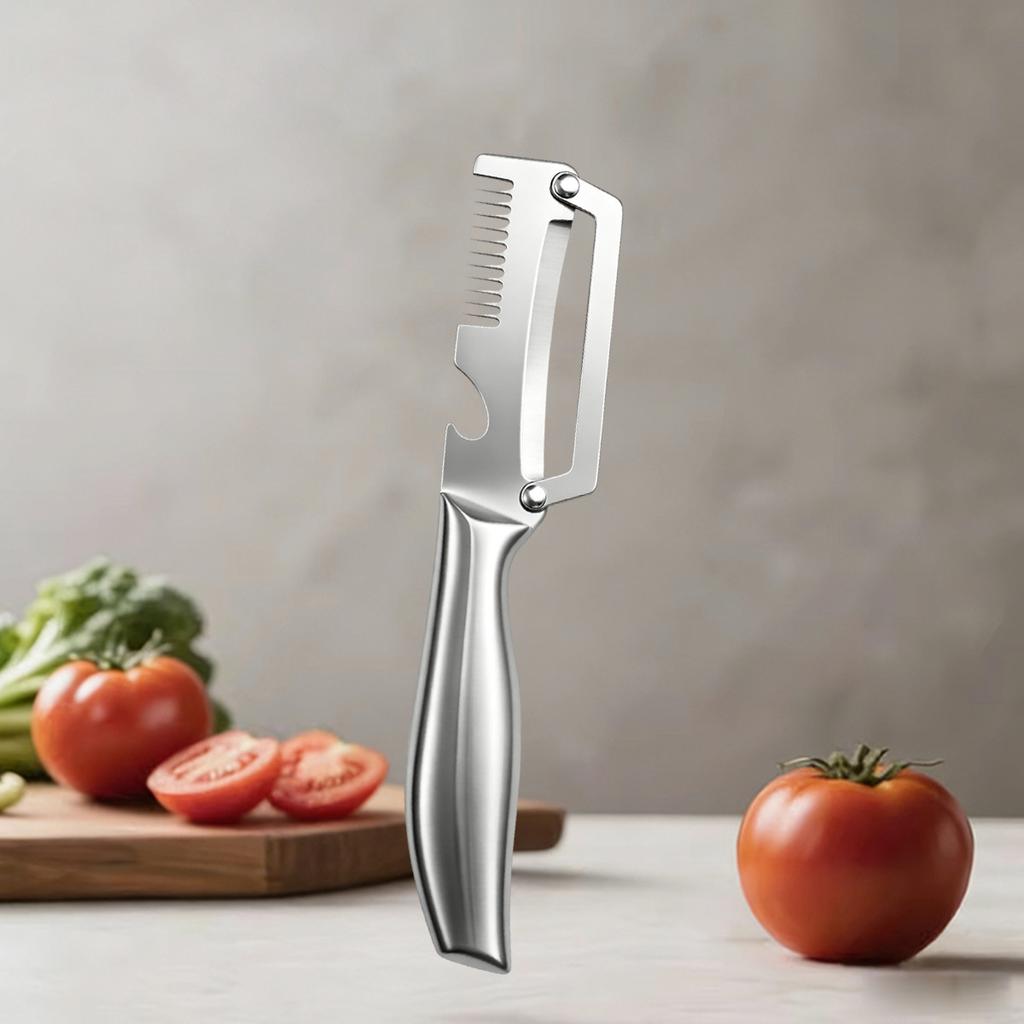 Peeling Vegetable Peeler with Wooden/steel Handle and Bottle Opener Kitchen Tool Multi-Function Kitchen-Specific Peeler7
