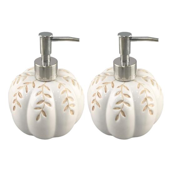 2Pcs 460ML Halloween Pumpkin Liquid Soap Dispenser Shampoo Body Hand Wash Shower Gel Facial Cleanser Container Bathroom Refillable Empty