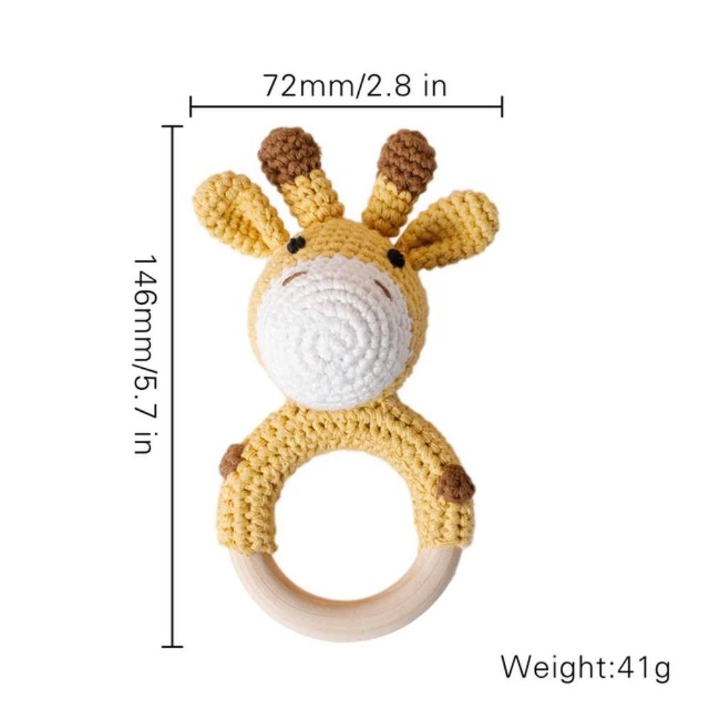 1Pc Customized Baby Teether Wooden Bracelet Crochet Rattle Toys BPA Free Crochet Lemon Bunny Rodent Rattle Newborn Toys Gift