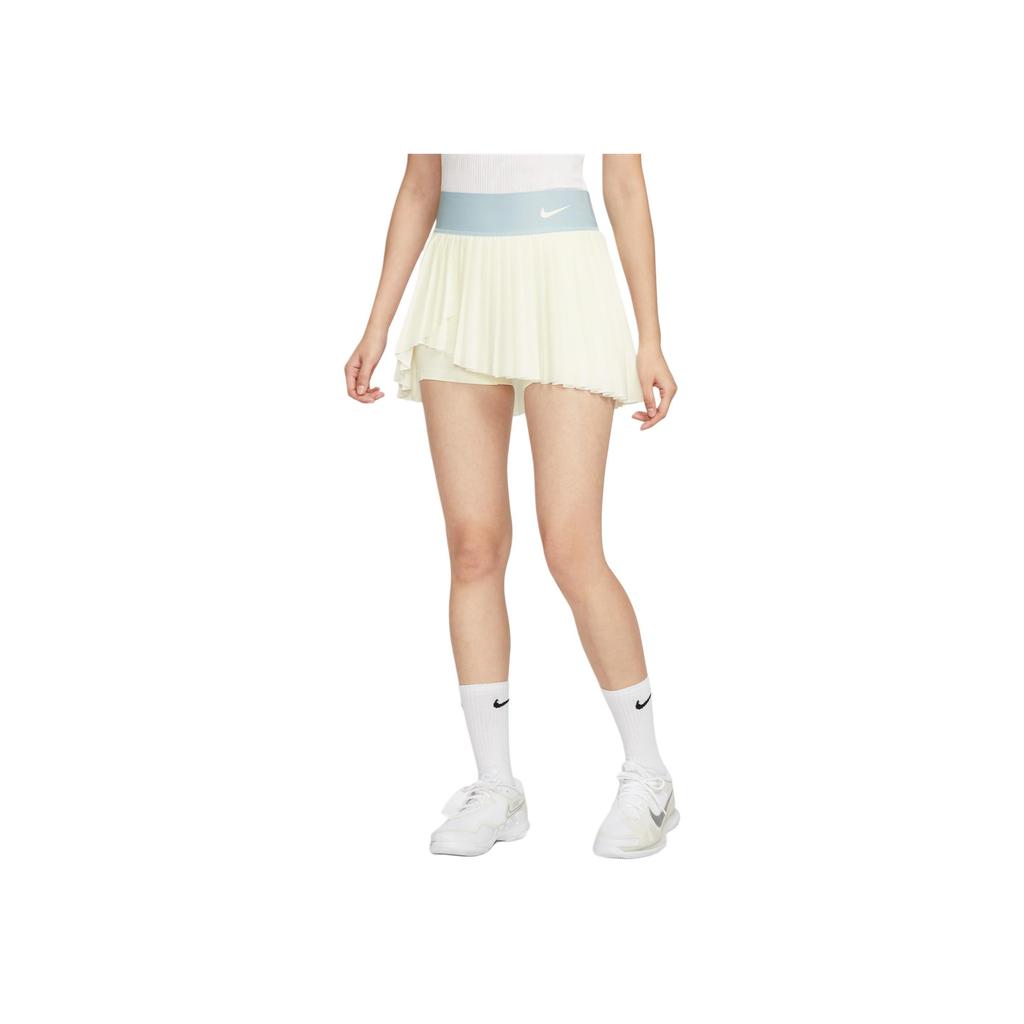 Nike Advantage Dri-Fit Эластичная Легкая Быстросохнущая Удобная Теннисная Плиссированная Юбка Женская Низ Парус-Белый Ярость-Синий HF6596-134