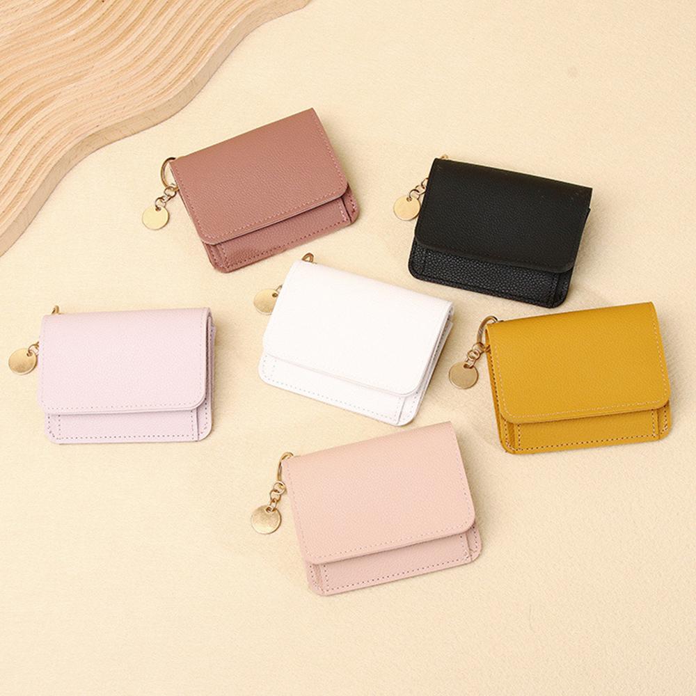 Simple Short Wallet Coin Purse for Woman Card Holder Female Mini Clutch
