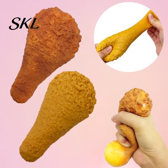 Food Simulation Toy Fried Chicken Leg Squeeze Toy, Soft Slow Rebound Stress Reliever Glue Fidget for Adults And Kids, Realistic Texture Decompression