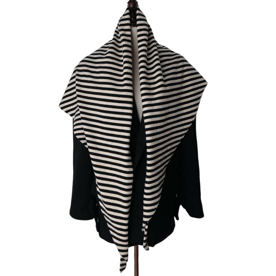 Women Knitted Shawl Wrap Scarf Striped Design Soft Imitation Wool Cashmere Cape Cardigan Shawl Coat Blanket