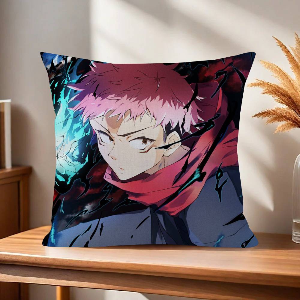 Anime Itadori Yuji Decorative Room Aesthetics Pillow Case Home Decor Bedroom Sofa Bed Couch Pillow Cover x