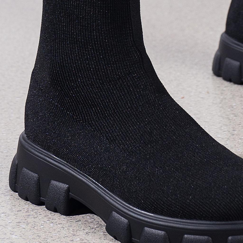 Модные женские носки-ботфорты на каблуке выше колена Botas Feminina Женские длинные эластичные ботильоны осень зима новый бренд вязаные плюшевые