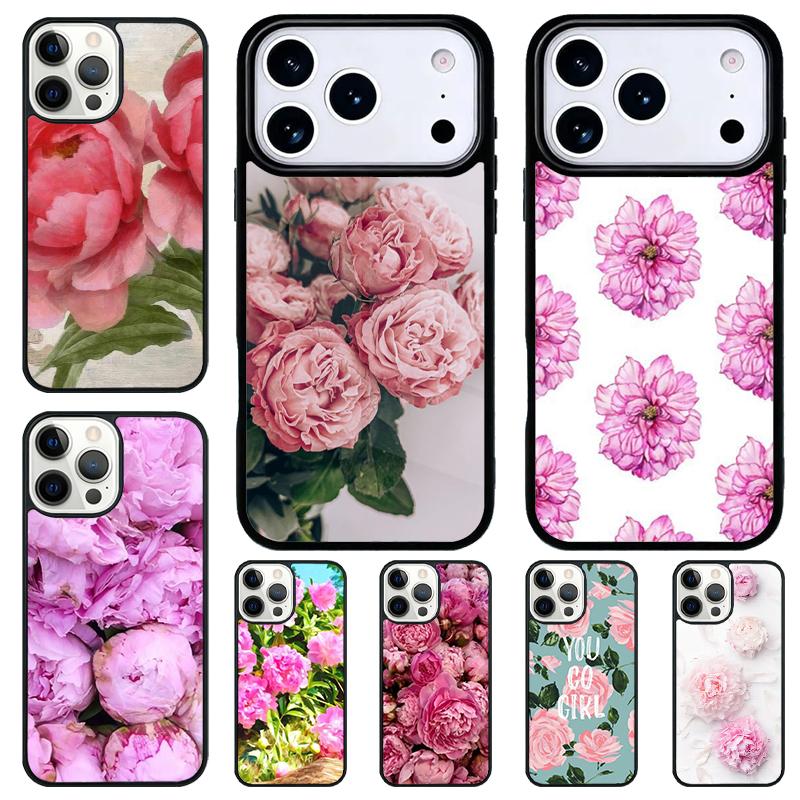 Peonies Beautiful Flower Shockproof Phone Case for iPhone 17 Air 16e 15 11 12 14 13 Pro Max Cover Coque