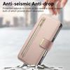 For iPhone 16 Magnetic Leather Case with Detachable RFID Blocking Zipper Wallet Cover - Pink