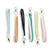Handmade Cotton Rope Keychain Charm Colorful Braided Wristlet Keyring Soft Woven Key Rings Accessory for Men and Women