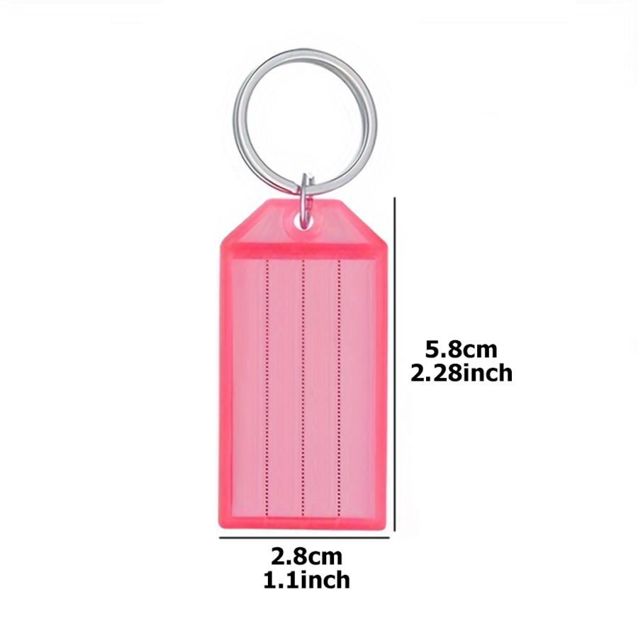12/36Pcs Writable Keychain Tags Reusable Name Identification Tags Plastic Key Tags with Blank Paper Keys Travel Accessories