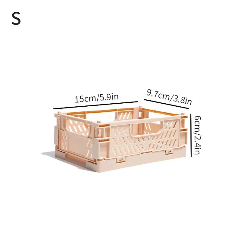 1-3pcs Plastic Foldable Storage Crate Folding Box Basket Stackable Jewellery Toys Boxes Organizer Cosmetic Drawer Case Portable