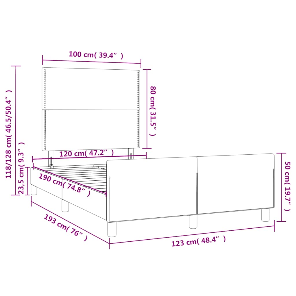 Bed Frame without Mattress Dark Green 120x190 cm Velvet