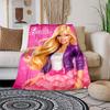 1 шт. Мультяшное одеяло Barbie Fashion Icon, Портативное плед для путешествий и кемпинга, Уютное одеяло для всех сезонов, Идеальный подарок