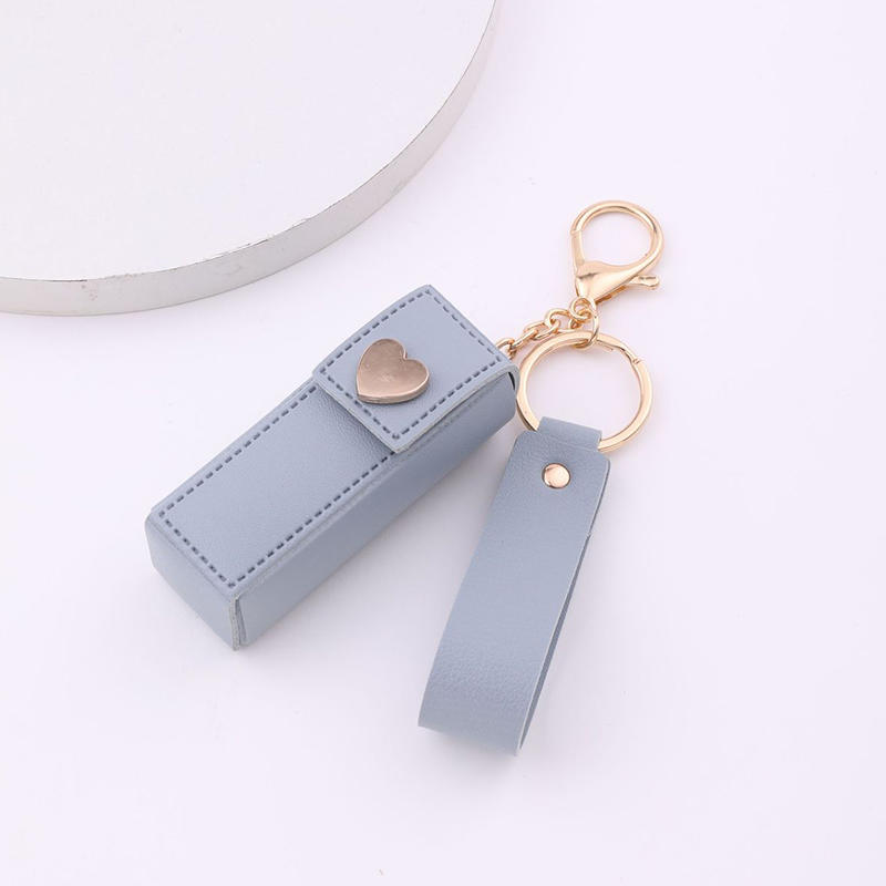 1 шт. Портативный кожаный органайзер для губной помады, брелок для ключей для женщин, дорожный футляр для хранения косметики