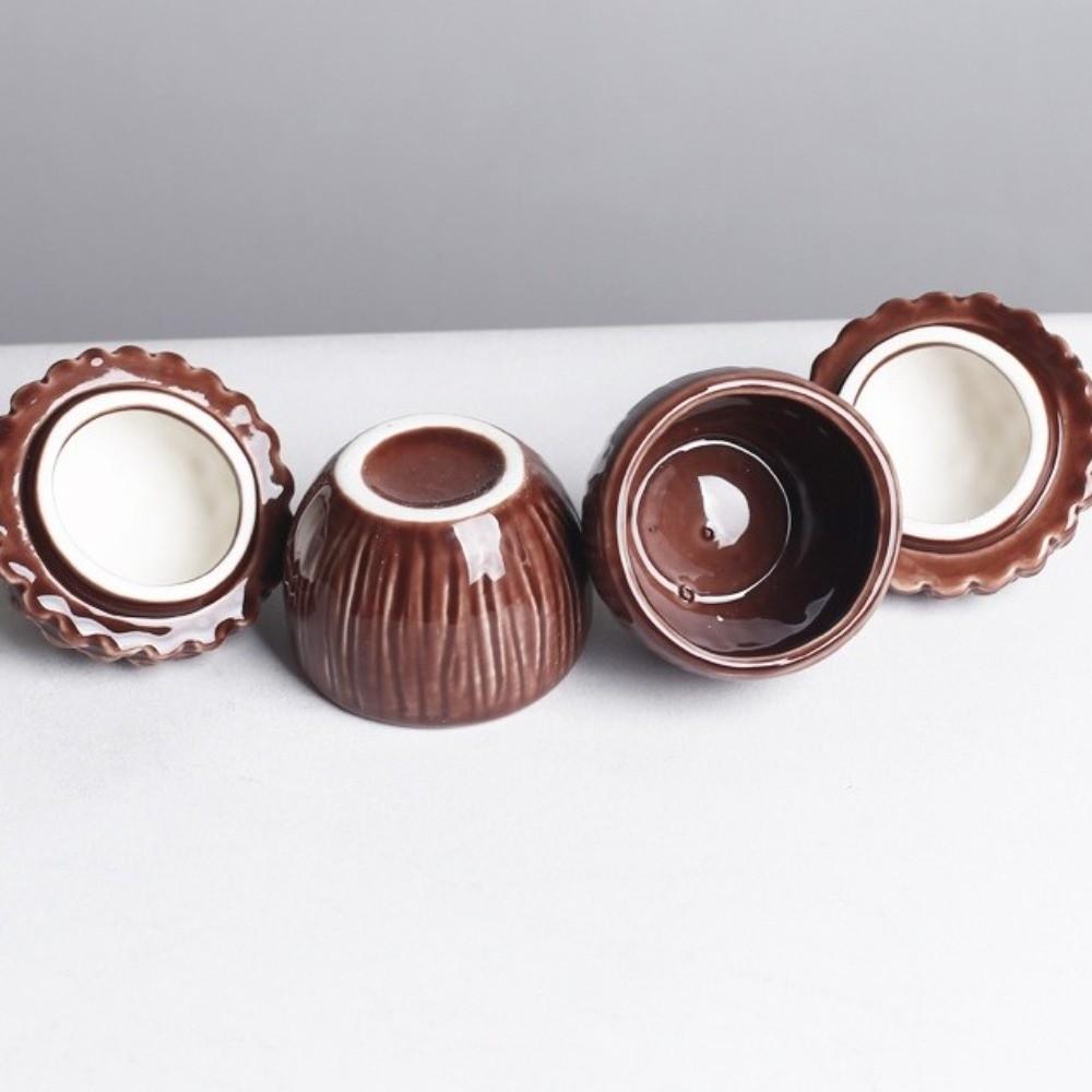 with Lid Ceramics Storage Jar Multi-functional Candlestick Decorative Pinecone Candle Cup  Gift