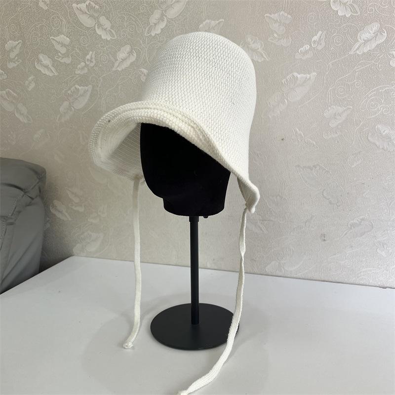 Imitation Cashmere Knitted Rear Opening Loli Hat Lady Autumn and Winter Warm Ear Protection Fashion Sweet Fisherman Hat Tide