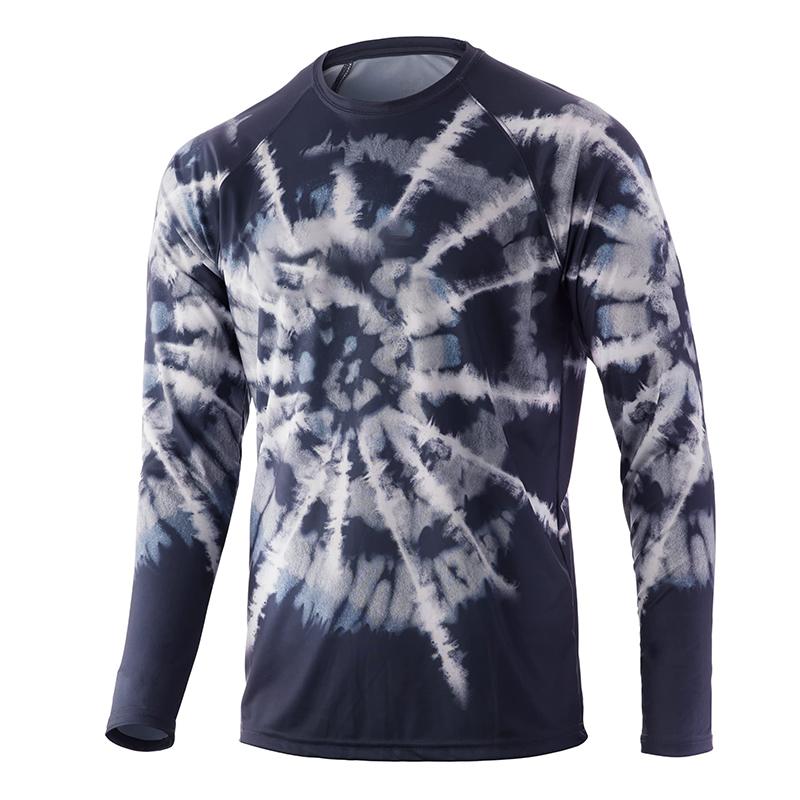 Мужская камуфляжная персонализированная спортивная одежда для рыбалки с длинными рукавами, высококачественный топ с круглым вырезом, футболка с защитой от солнца для бега