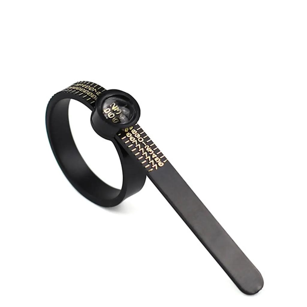 Размер США/Великобритании/ЕС/Гонконга Кольцемер Кольцемерная лента Инструмент для измерения колец Кольцевая катушка Фильтр размера пальца с увеличительным стеклом