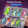 Vib Lure Set with Treble Hooks: Long-Cast ASP Trout Micro Bait, All-Kill Full Set, Rattle & Snake Design.