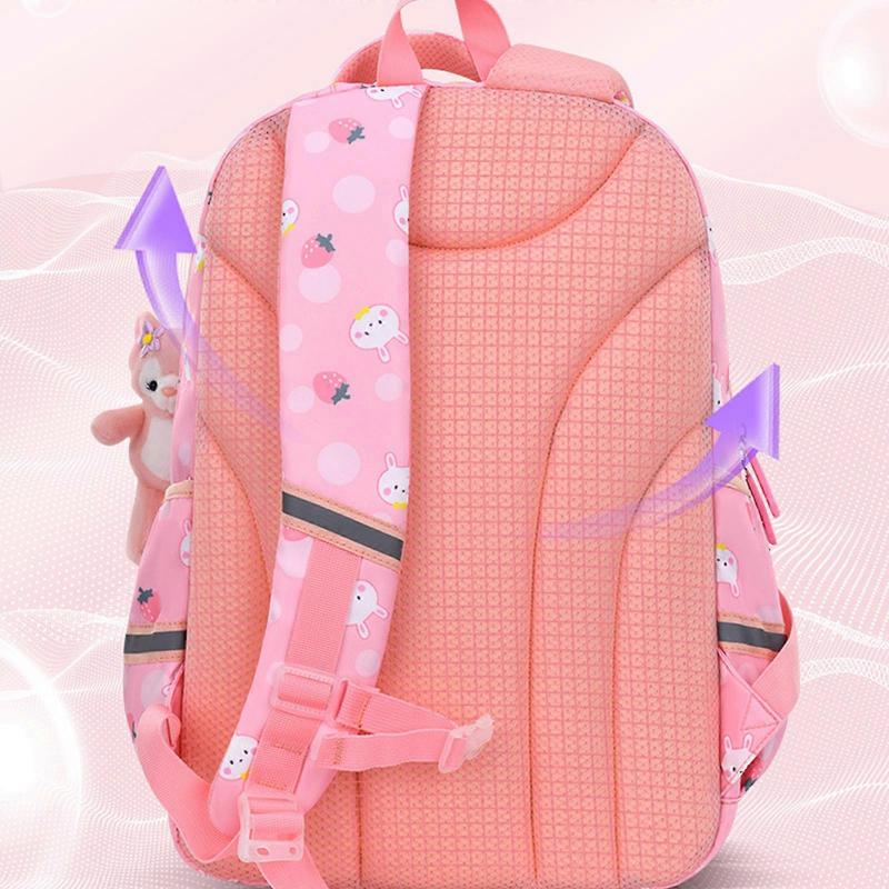 2023 Kid Bag School Bag Girls Schoolbag Splashproof Backpack Cute Cartoon Shoulder Bag Elementary Daypack School Supply  Purple