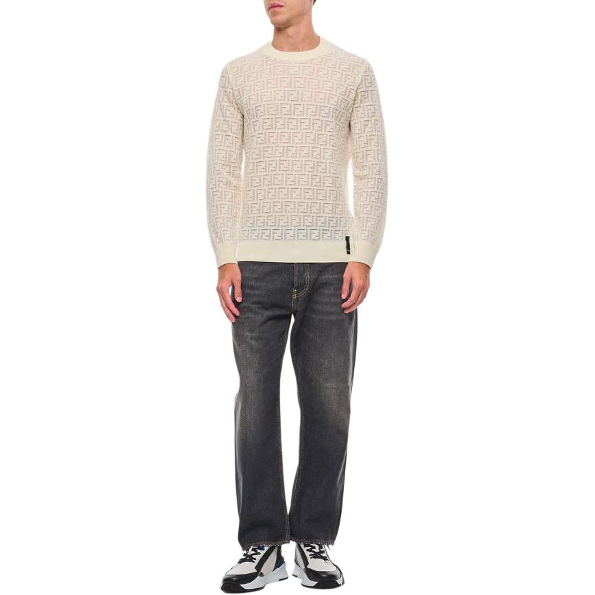 FENDI Allover Ff Jacquard Crewneck Jumper FZY063AAUQF0KE0