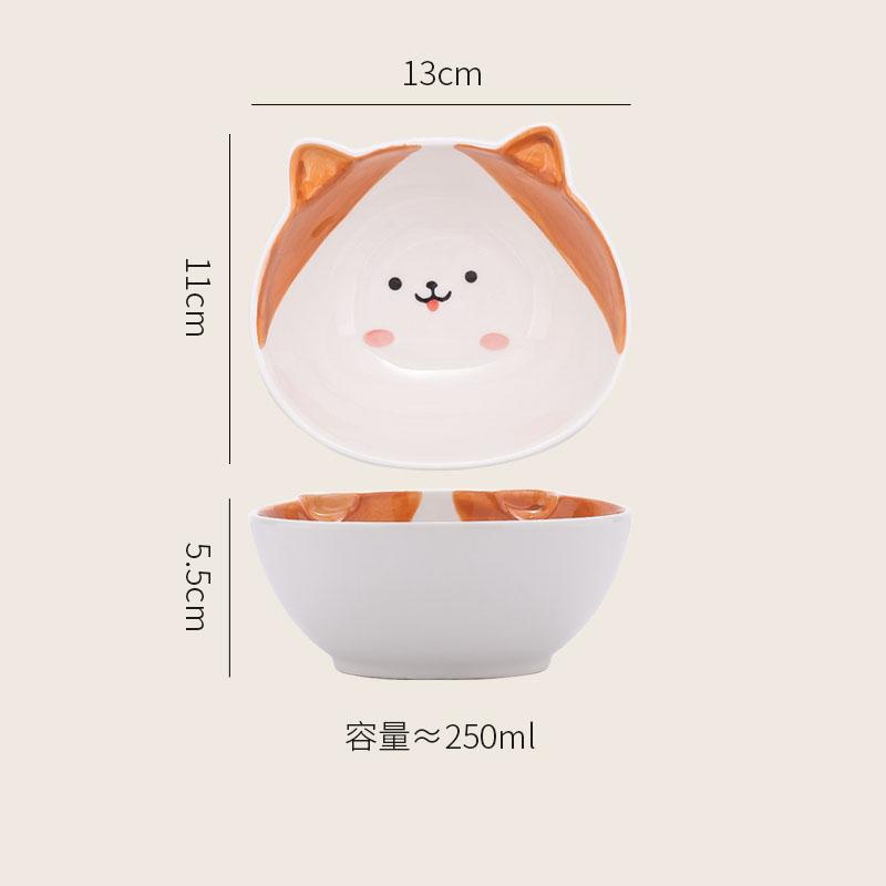 Cartoon Animal Shaped Ceramic Bowl Cute Breakfast Bowl Oat Bowl Yogurt Bowls Rice Bowls Soup Bowls Household Creative Tableware