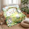 Elephants at Coastal Sunset Theme blanket Lightweight Warm Flannel Blanket Decorative Throw Blanket for Home Decoration