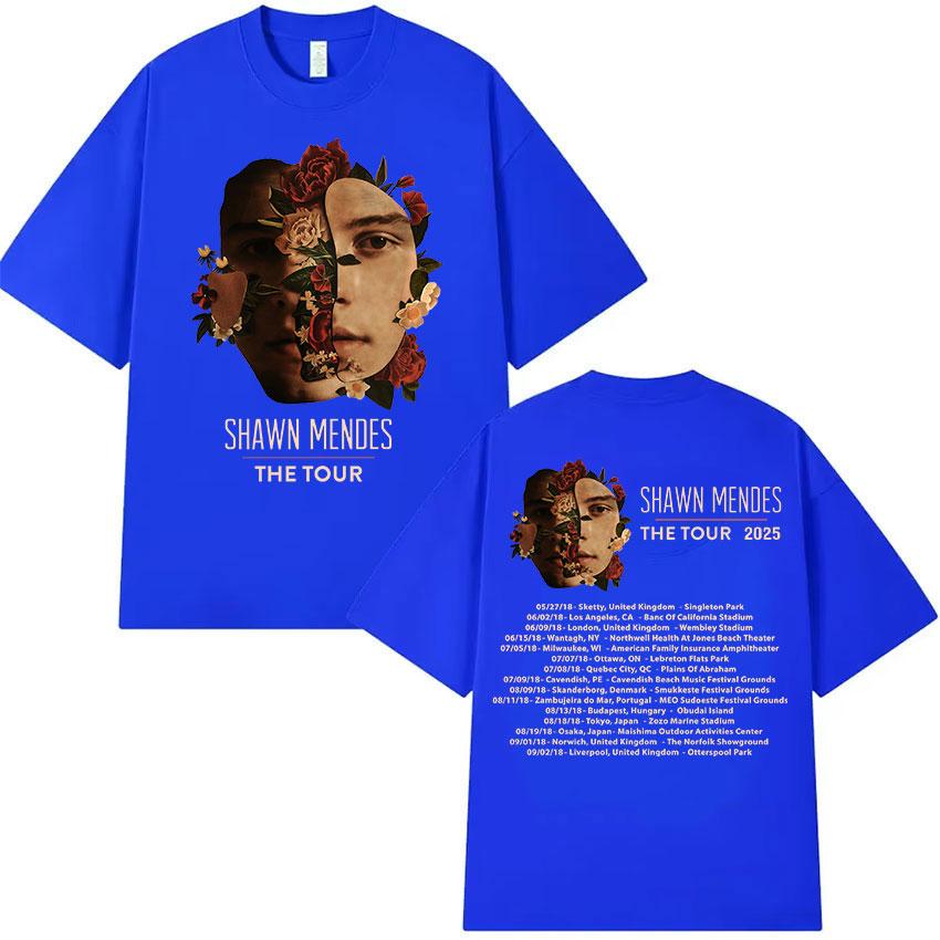 Shawn Unisexdes The Tour Print T Shirt Unisexs Women ONeck Fashion Cotton Short Sleeve TShirts Summer Casual Clothing Tshirt