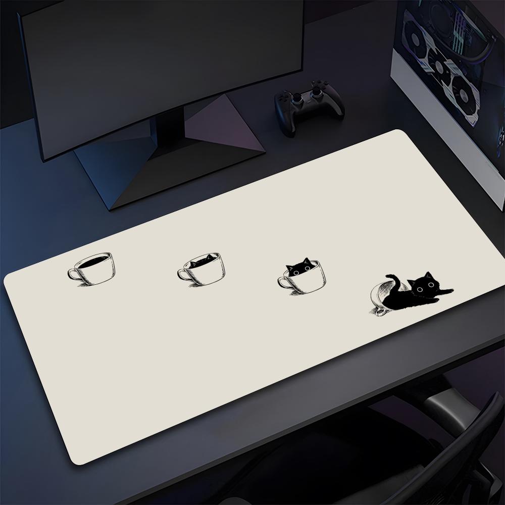 Black Cat Desk Mat Cute Mouse Pad High Quality Natural Rubber Mouse Pad The Most Professional Washable Laptop Mouse Pad