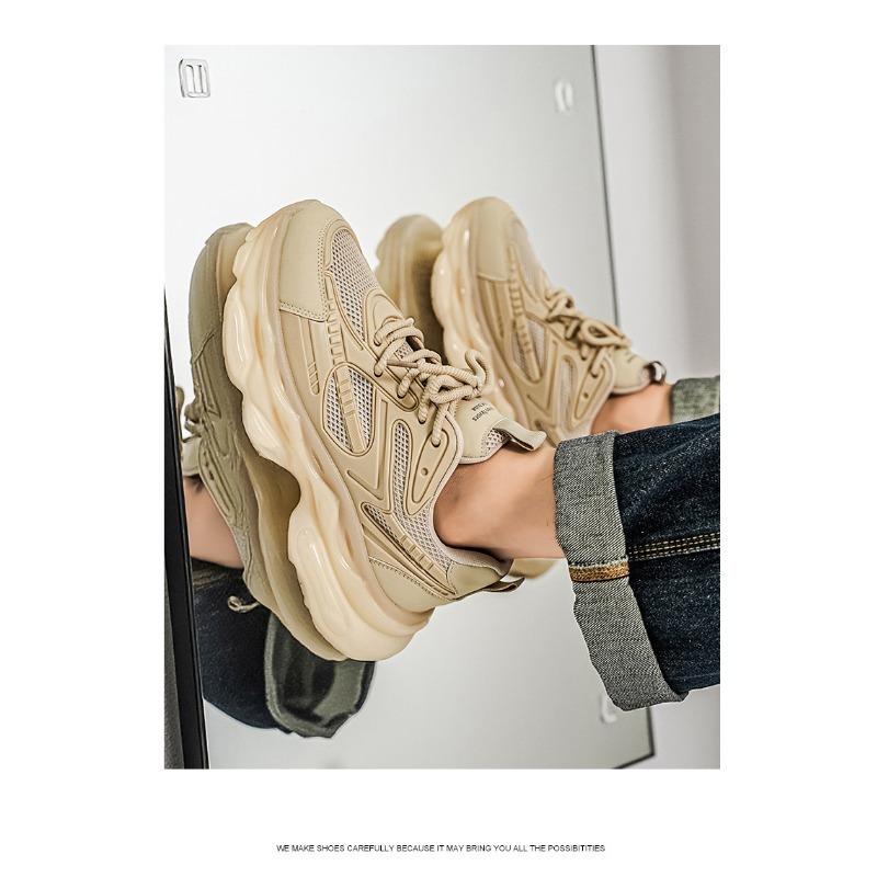 Black Men S Dad Shoes Running Sports Shoes Casual Height Increasing Black Warrior Sneakers