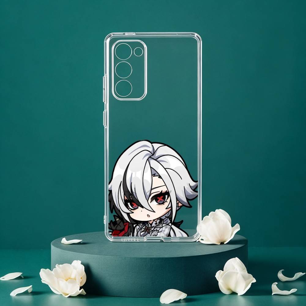 Arlecchino Genshin Impact Phone Case For Samsung Galaxy S24 S25 S23 S22 S21 Plus S24 S25 Transparent Cover Case