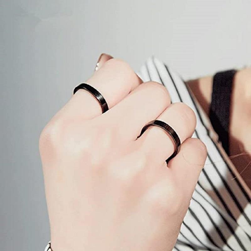 3mm Gold Color Filled Rings for Women Girls Stacking Stackable Band Thumb Pointer Finger Plain Ring Comfort Fit