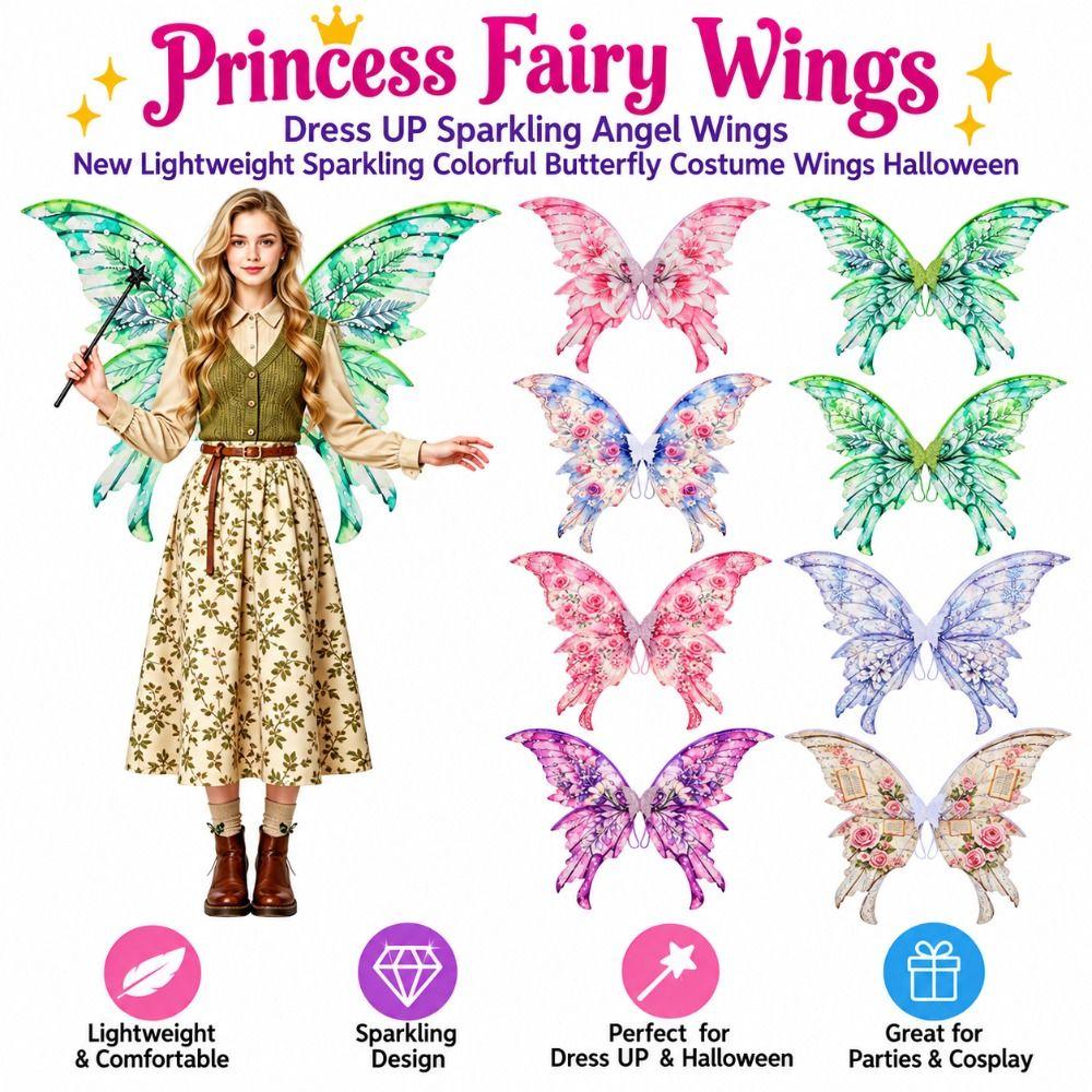 Sparkling Sparkling Angel Wings Dress UP Butterfly Costume Wings New Elf Cosplay Wing Dress Up