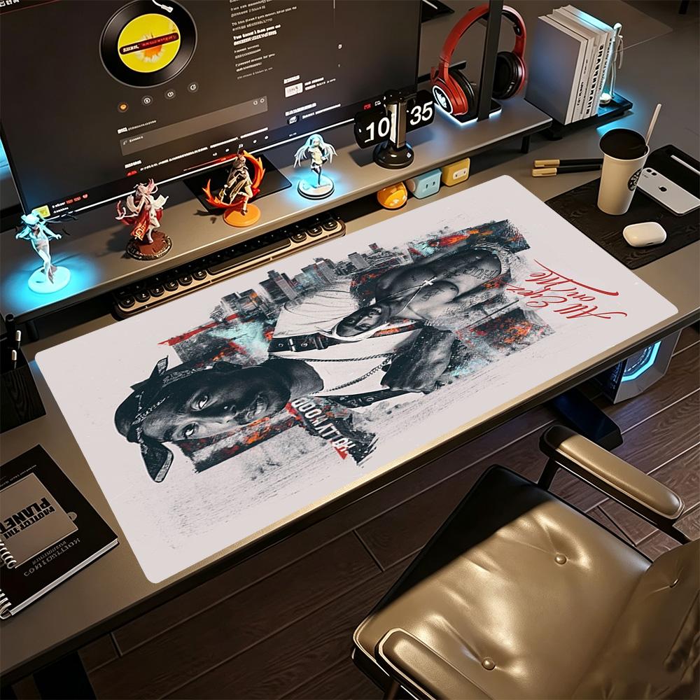 2pac Gaming Mouse Pad Keyboard Pad Computer Desk Keyboard Mat Non-Slip Rubber Bottom Office Desk Accessory