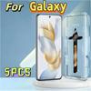 5 шт. Для Galaxy S25 S24 S23 S22 S21 S21 Note 9 Ultra Plus Защитное стекло для экрана Клей по краю Закаленное стекло Без пузырей Легкая установка