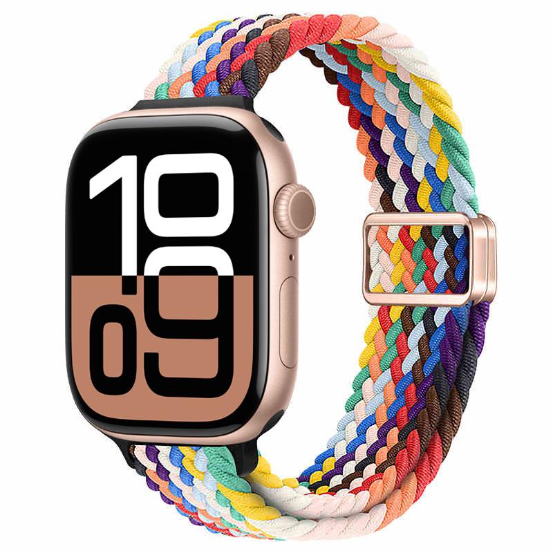 Тонкий ремешок для Apple Watch ultra 2 Ремешок 44мм 40мм 45мм 49мм 46мм магнитный Плетеный solo loop Браслет iWatch series se 7 3 5 6 8 9 10